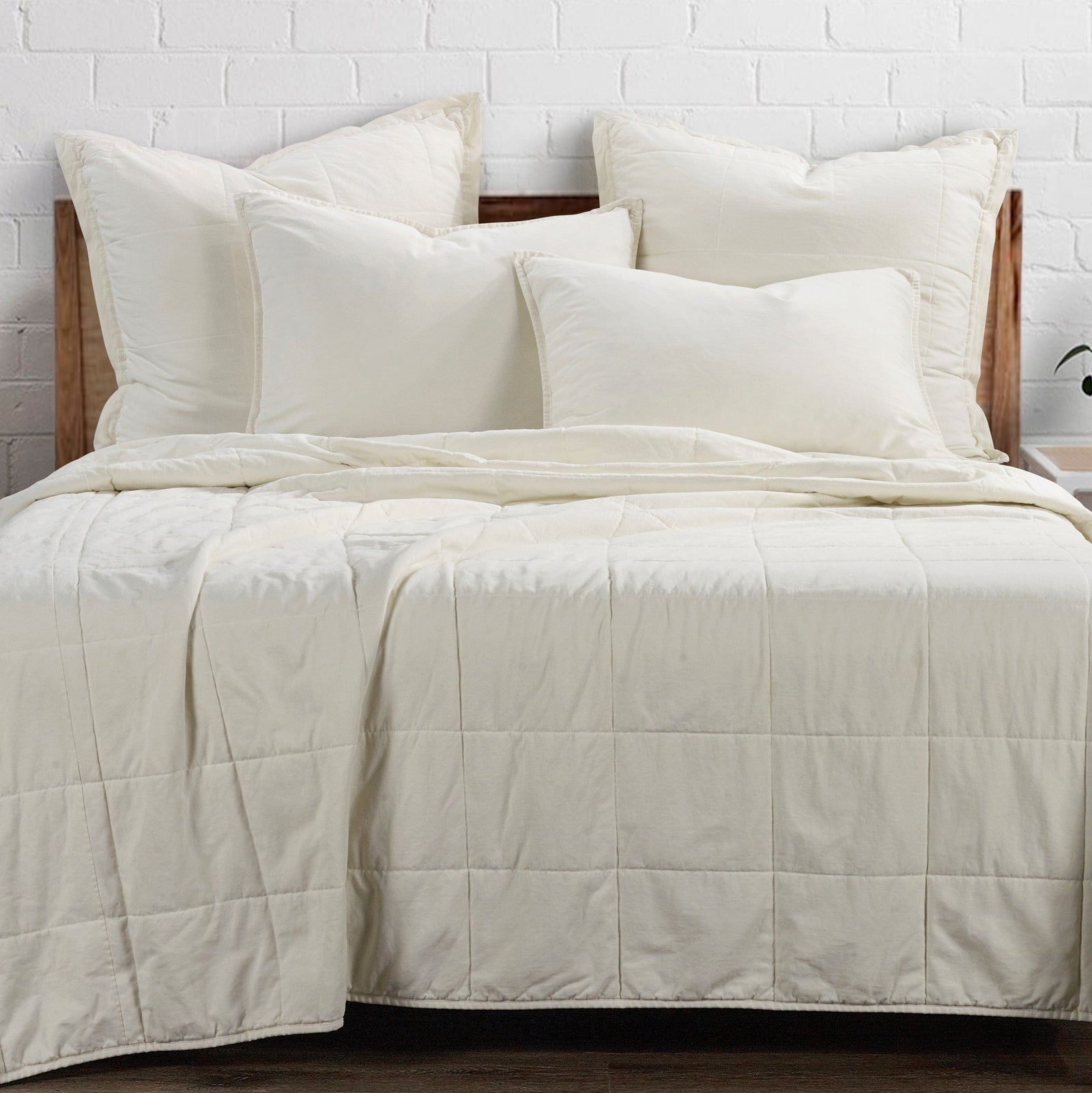 Stonewashed Cotton Canvas Coverlet Coverlet Set / Twin / Natural Coverlet