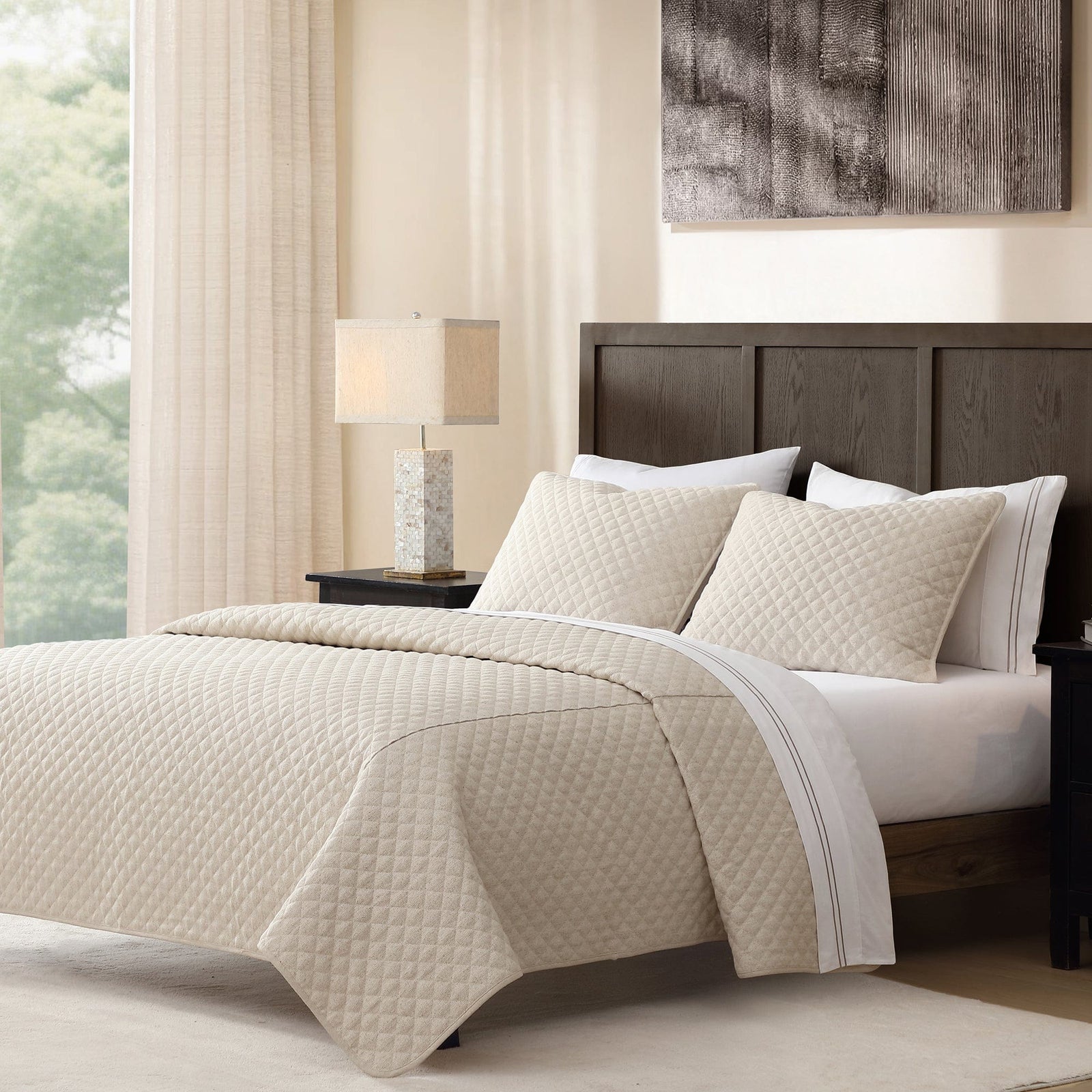 Farah Linen Blend Coverlet Set Coverlet