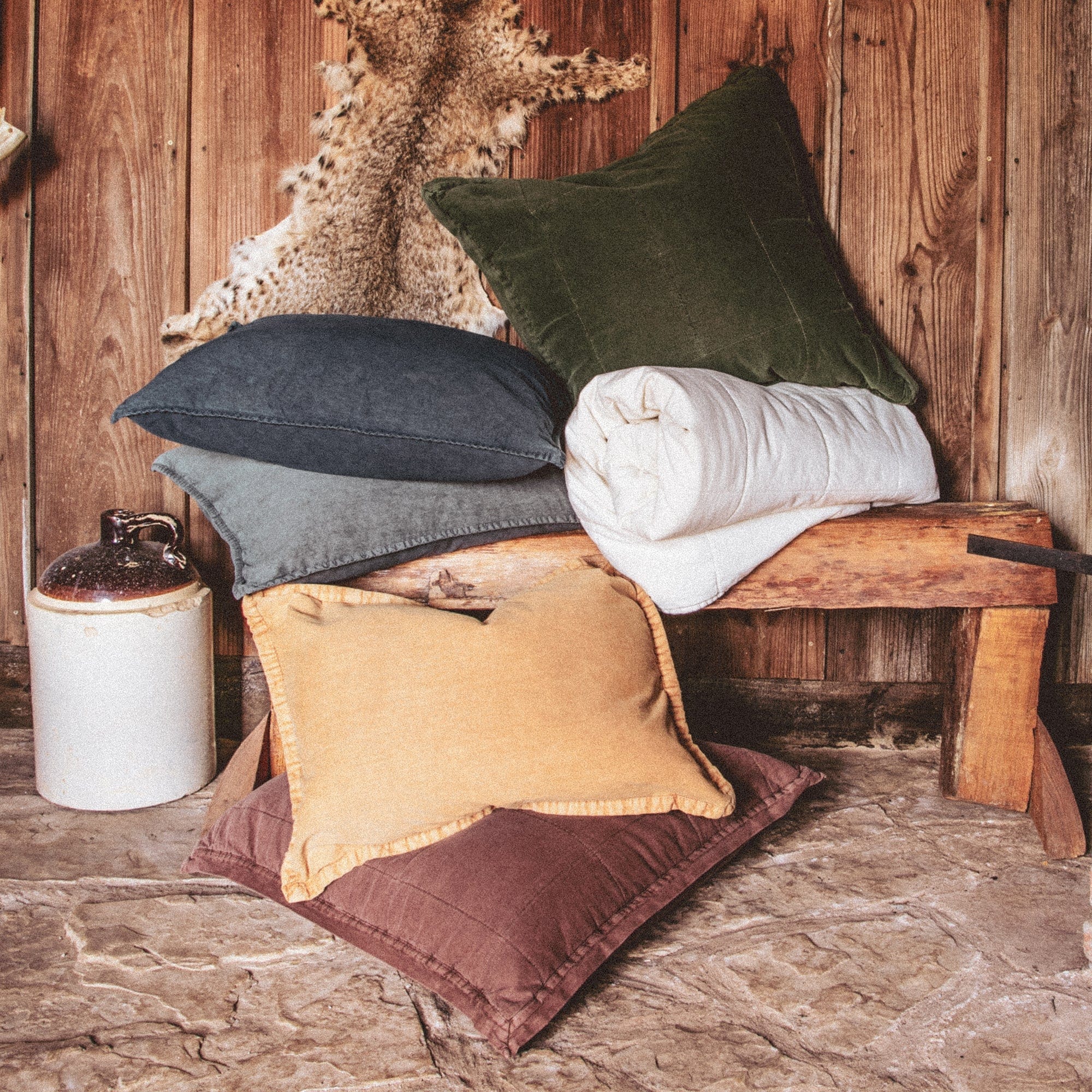 Stonewashed Cotton Canvas Coverlet Coverlet