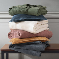 Stonewashed Cotton Canvas Coverlet Coverlet
