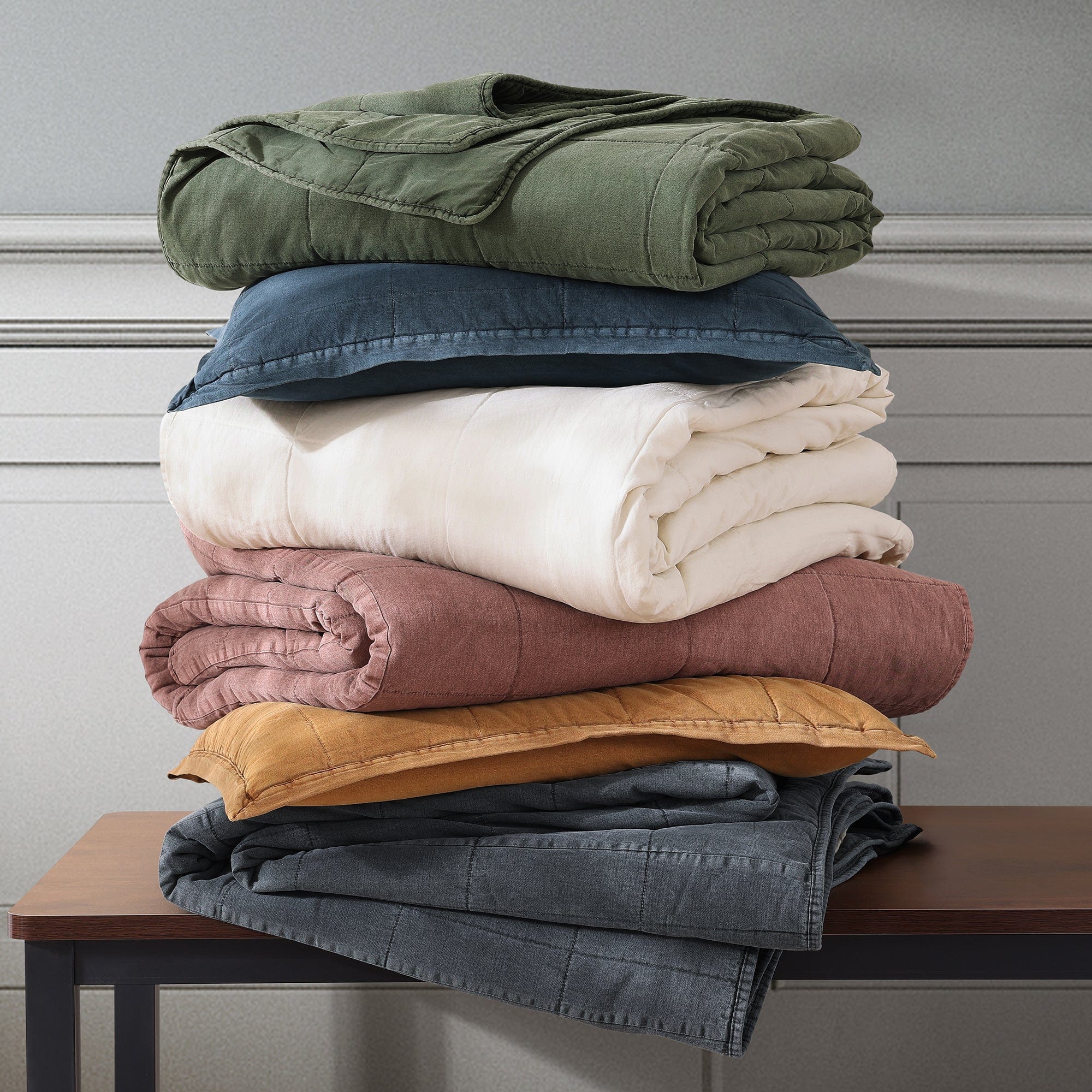 Stonewashed Cotton Canvas Coverlet Coverlet