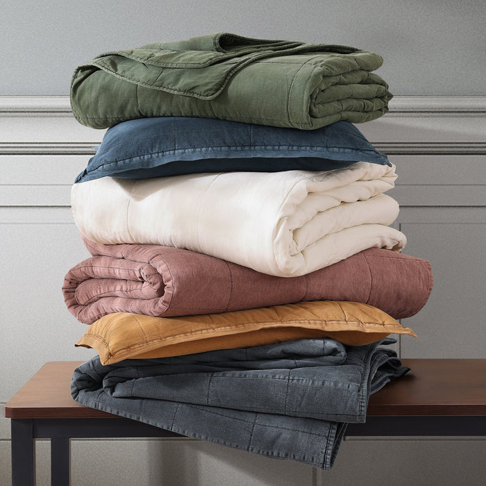 Stonewashed Cotton Canvas Coverlet Coverlet