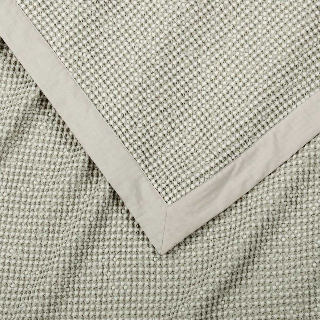 Stonewashed Cotton Waffle Weave Coverlet Coverlet