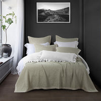 Stonewashed Cotton Waffle Weave Coverlet Coverlet