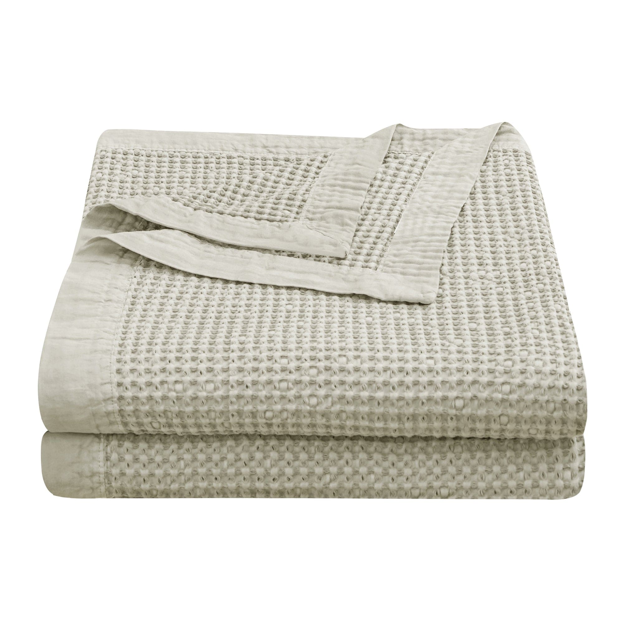 Waffle Weave Cotton Coverlet Coverlet