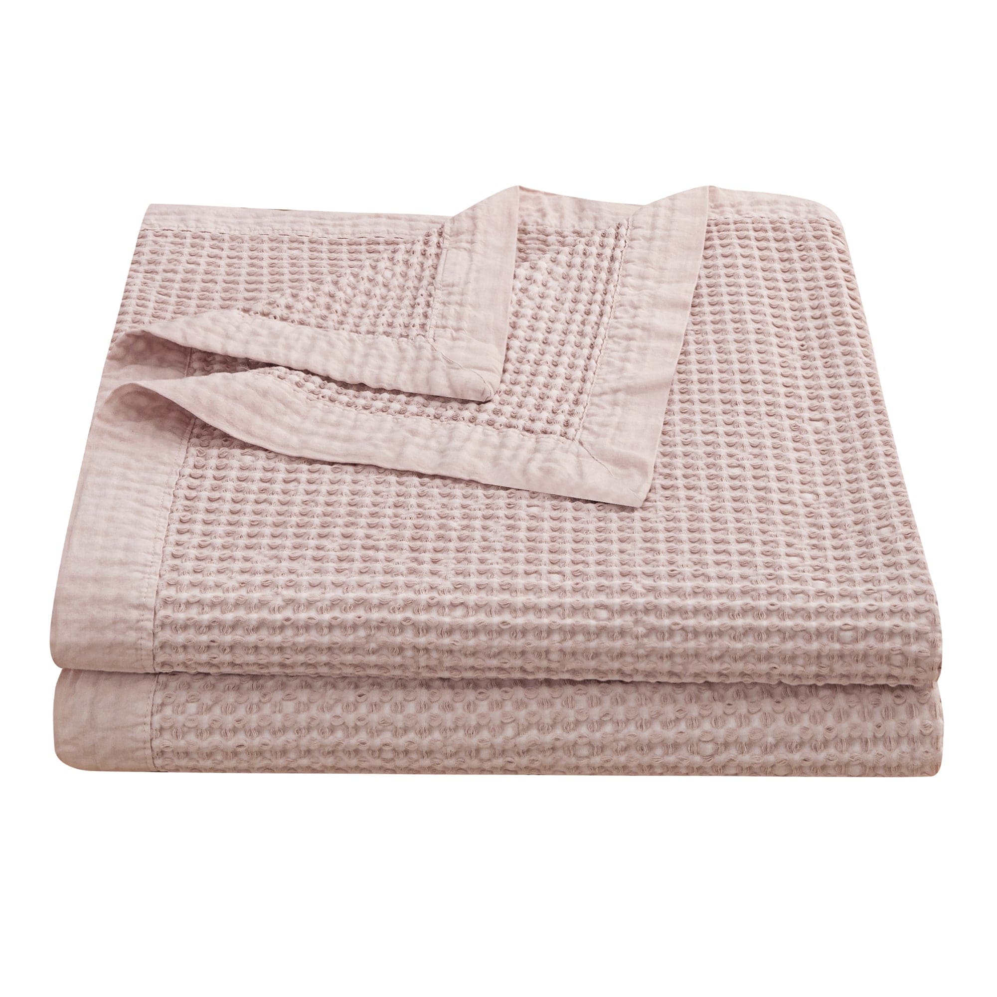 Waffle Weave Cotton Coverlet Coverlet