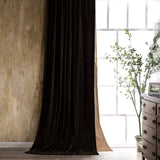 Stella Faux Silk Velvet Curtain Espresso Curtain