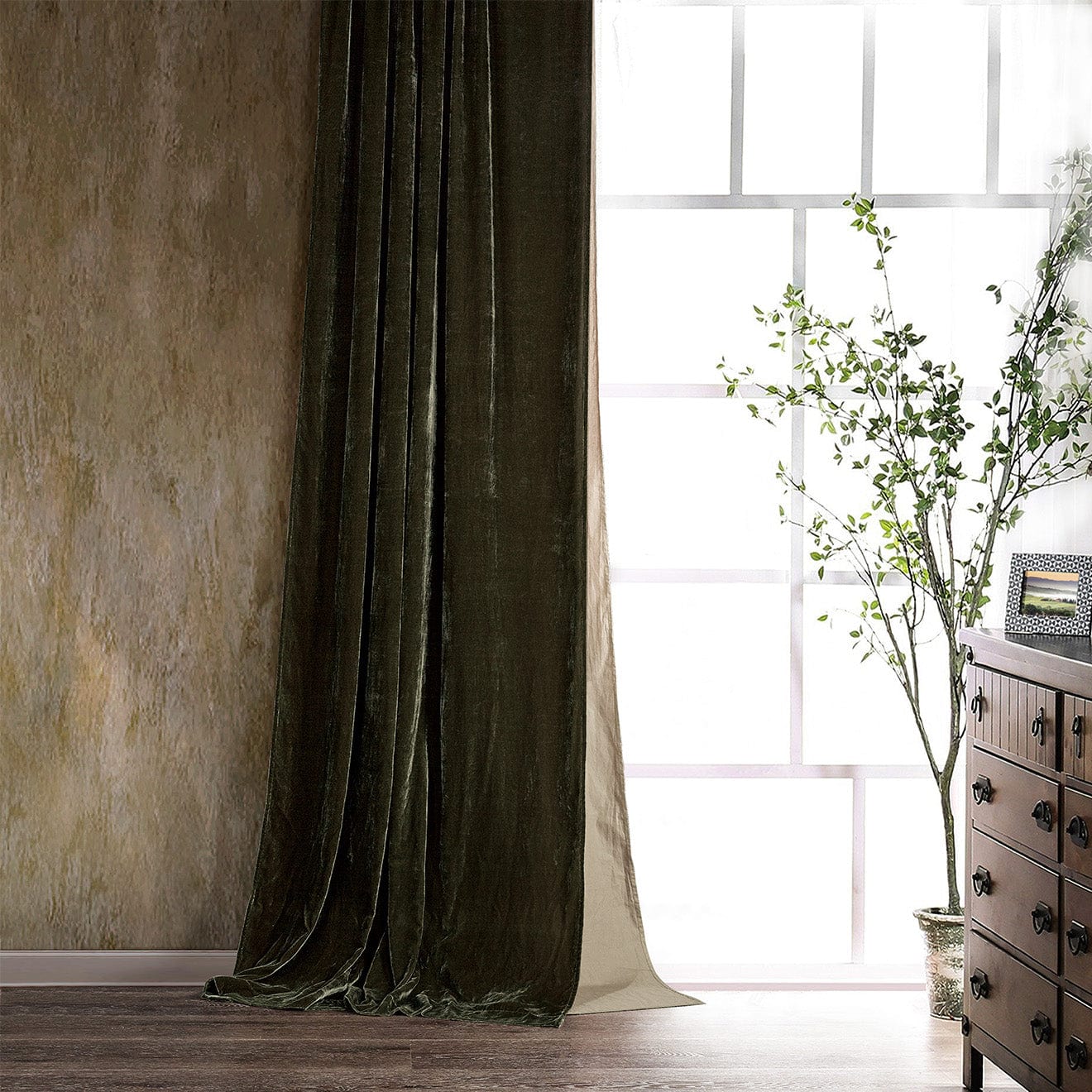 Stella Faux Silk Velvet Curtain Curtain