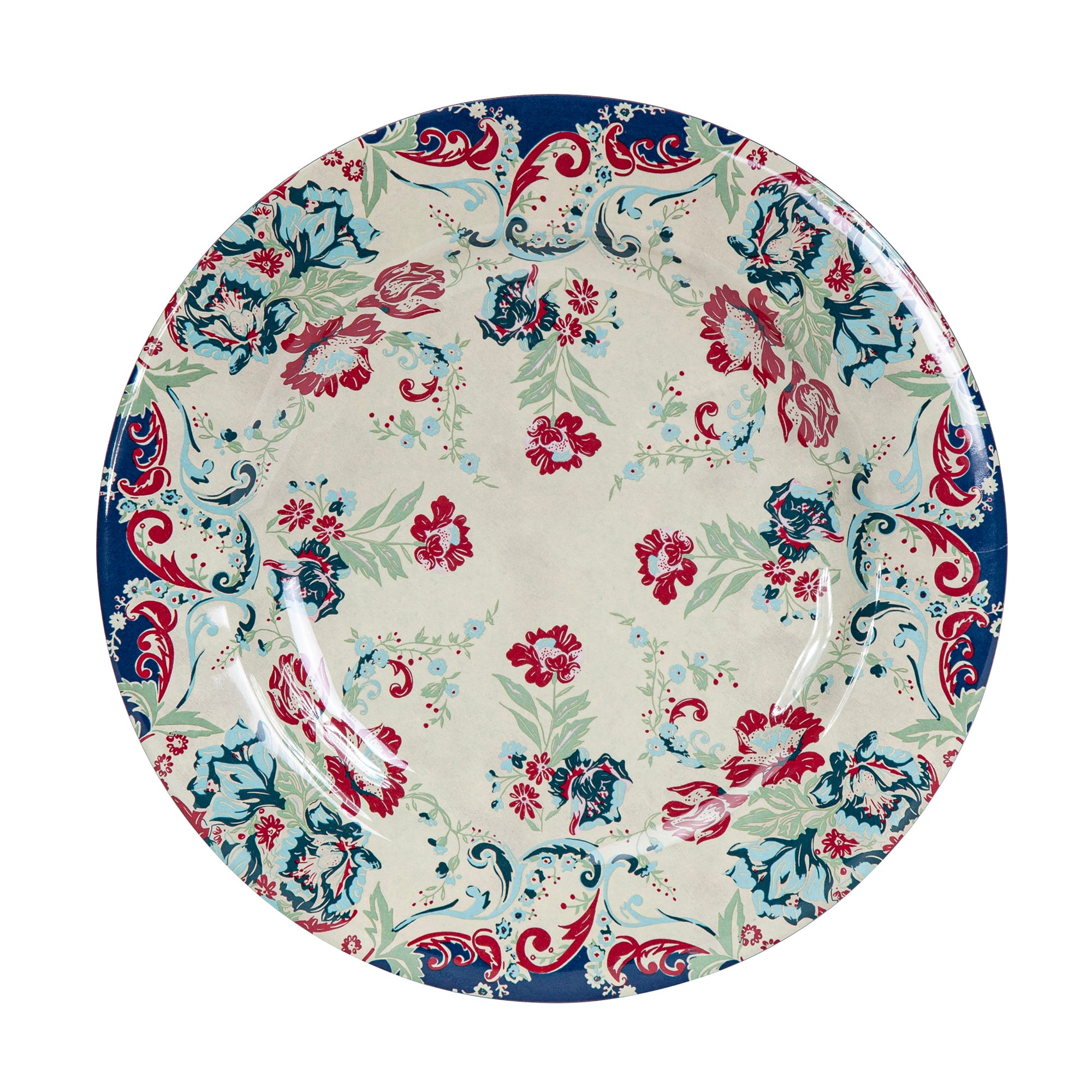 Patchwork Bandana Melamine Dinner Plates, Prairie Floral, Set of 4 Dinner Plate
