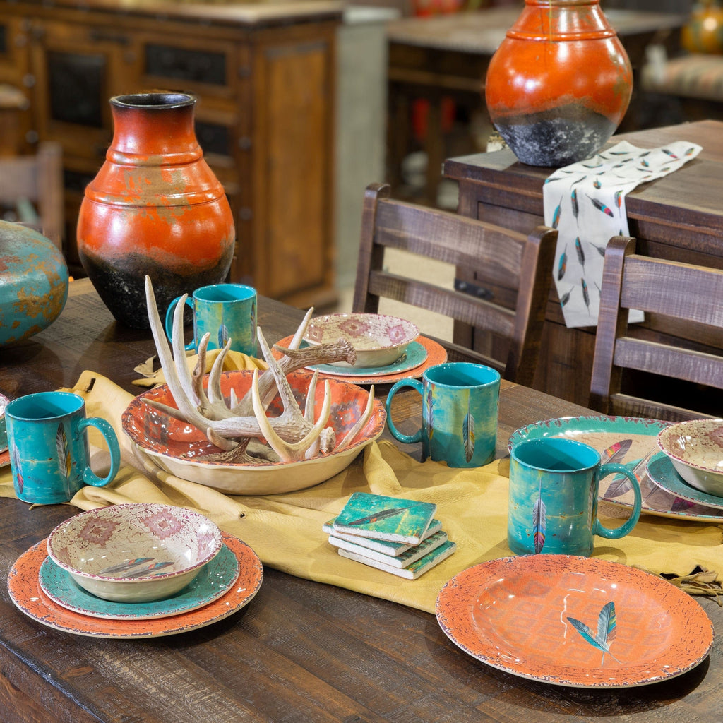 Feather 14PC Melamine Dinnerware Set Dinnerware Set