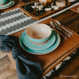 Patina Turquoise 16PC Ceramic Dinnerware Set Dinnerware Set