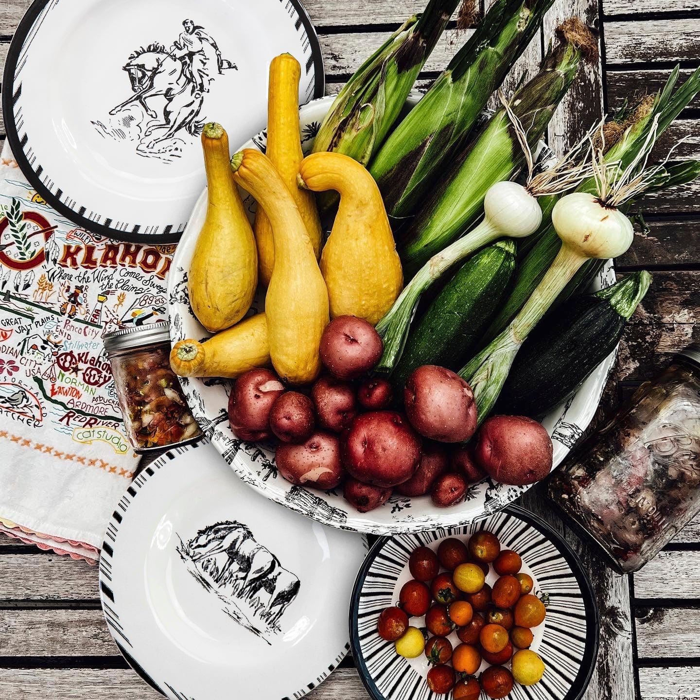 Ranch Life 14PC Melamine Dinnerware Set Dinnerware Set