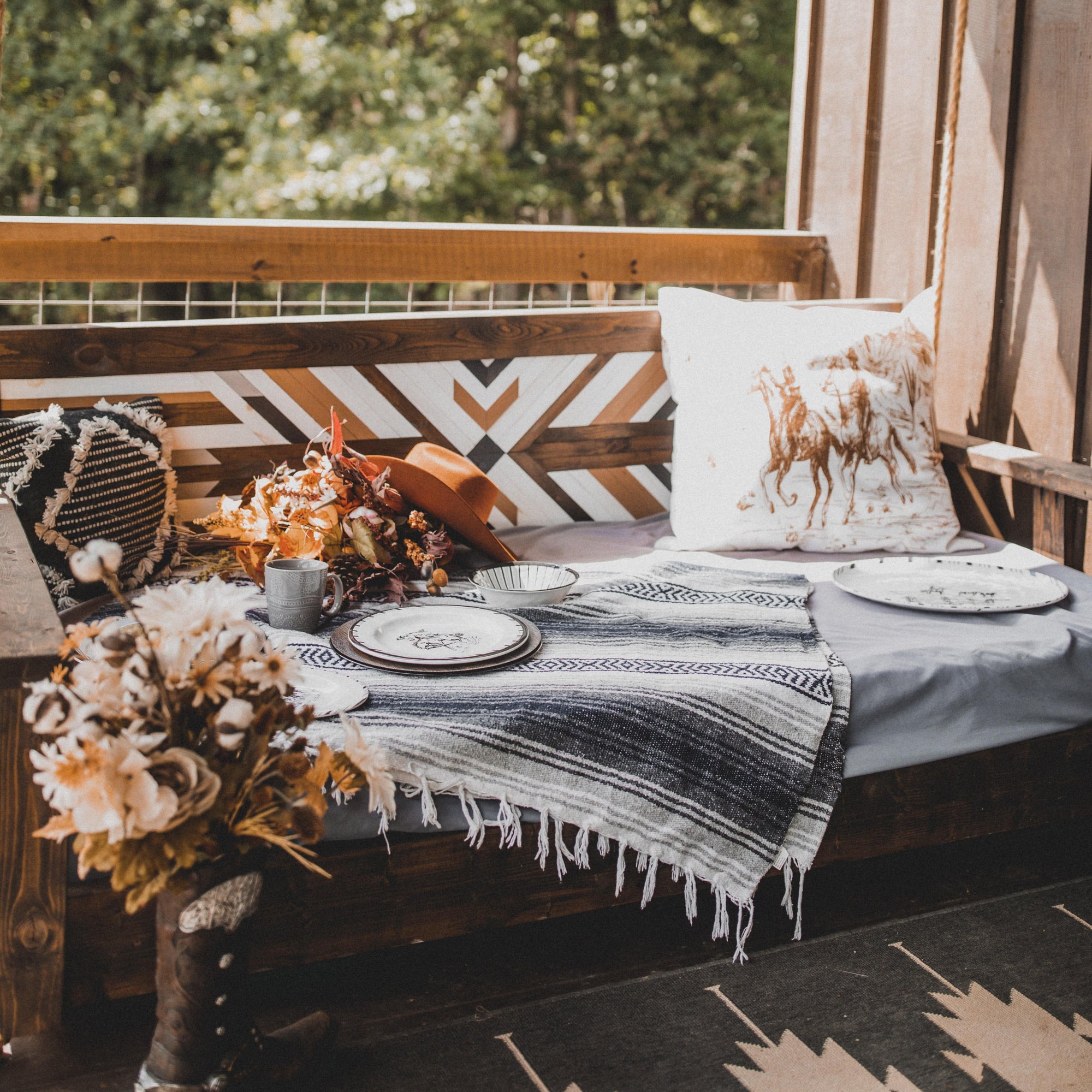 Ranch Life 14PC Melamine Dinnerware Set Dinnerware Set