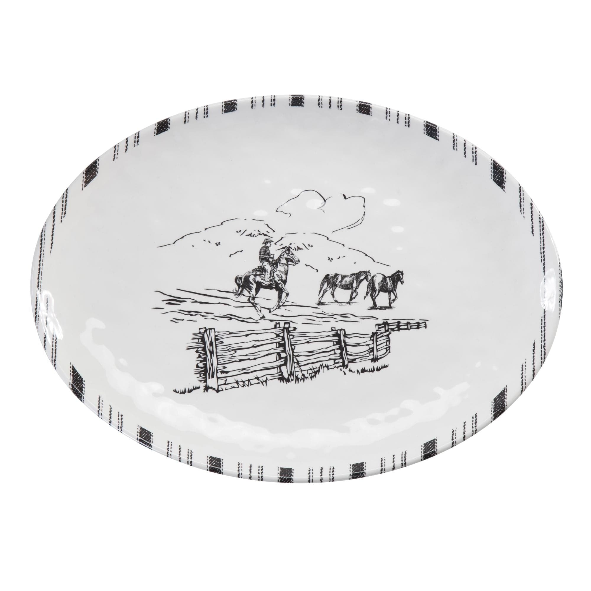 Ranch Life 14PC Melamine Dinnerware Set Dinnerware Set