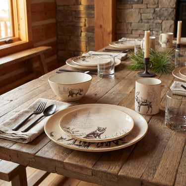 White Pine 16PC Ceramic Dinnerware Set Dinnerware Set