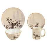 White Pine 16PC Ceramic Dinnerware Set Dinnerware Set