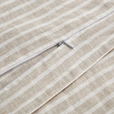 100% French Flax Linen Railroad Stripe Reversible Duvet Cover Set Duvet Cover