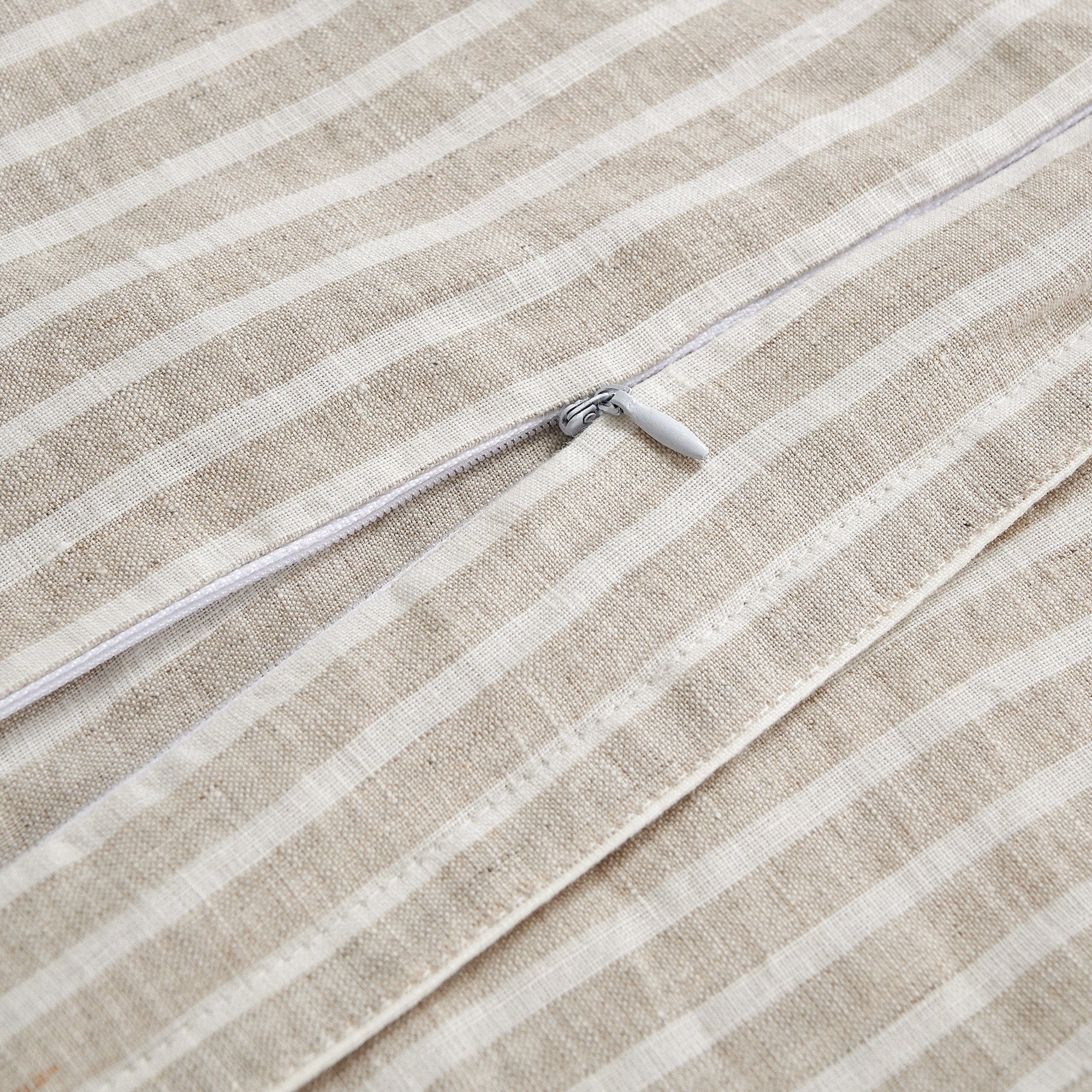 100% French Flax Linen Railroad Stripe Reversible Duvet Cover Set Duvet Cover