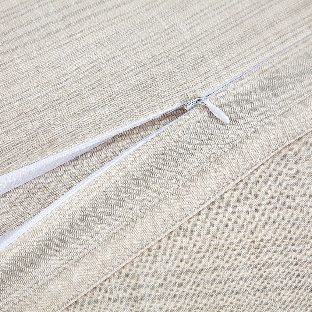 100% French Flax Linen Variegated Stripe Duvet Cover Set Duvet Cover