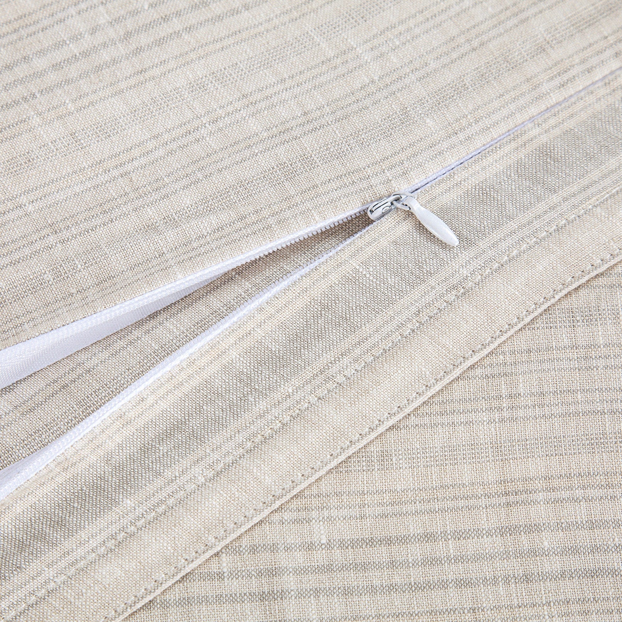 100% French Flax Linen Variegated Stripe Duvet Cover Set Duvet Cover