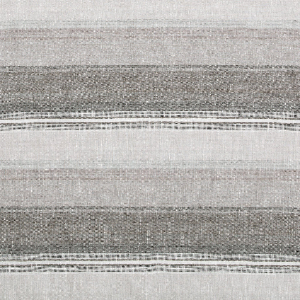 100% French Flax Linen Variegated Stripe Duvet Cover Set - Charcoal Duvet Cover