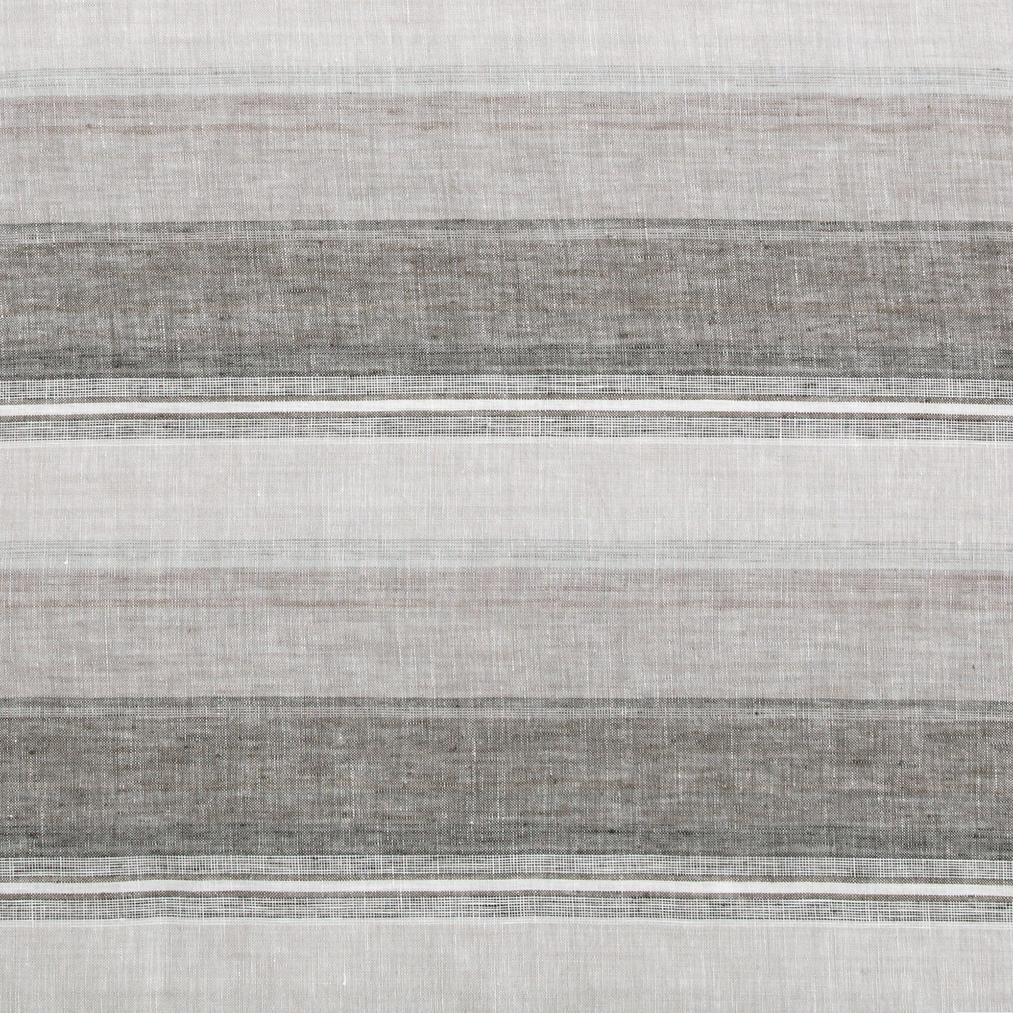 100% French Flax Linen Variegated Stripe Duvet Cover Set - Charcoal Duvet Cover