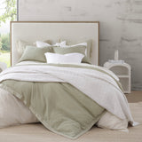 Stonewashed Cotton Waffle Weave Duvet Cover Set Full/Queen / Light Sage Duvet Cover