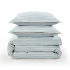 Larkspur 100% Slub Linen Prairie Stripe Duvet Cover Set Duvet Cover