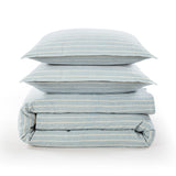 Larkspur 100% Slub Linen Prairie Stripe Duvet Cover Set Duvet Cover