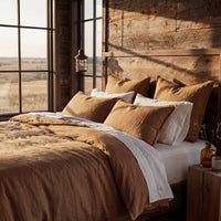 100% French Flax Linen Duvet Cover Set Queen / Adobe Duvet Cover