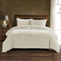 Stella Faux Silk Velvet Duvet Cover Set Queen / Stone Duvet Cover