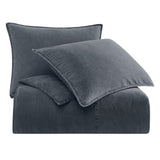 Stonewashed Cotton Canvas Duvet Cover Set Duvet Cover