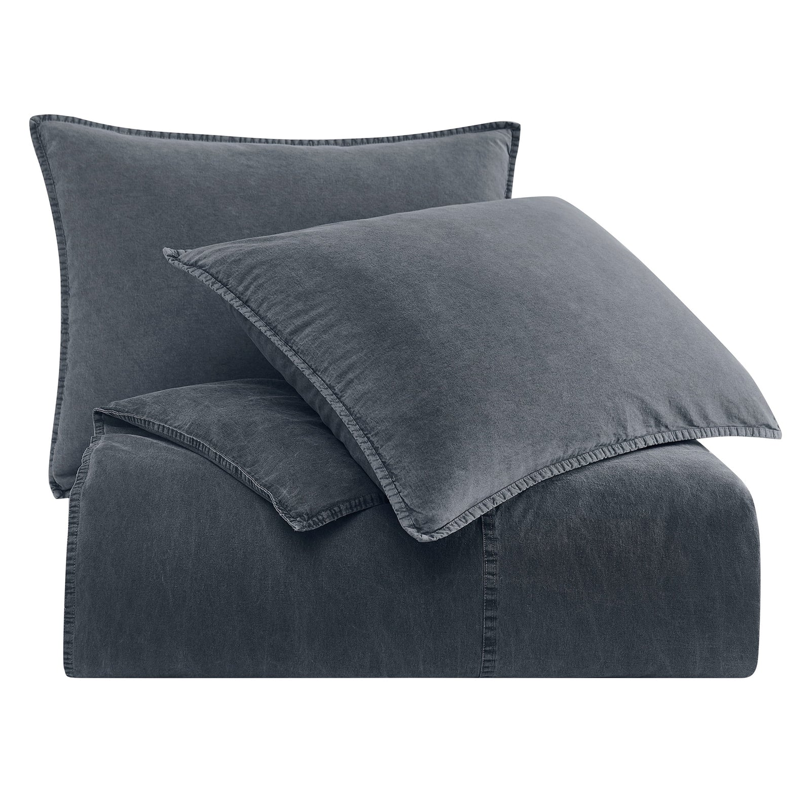 Stonewashed Cotton Canvas Duvet Cover Set Duvet Cover