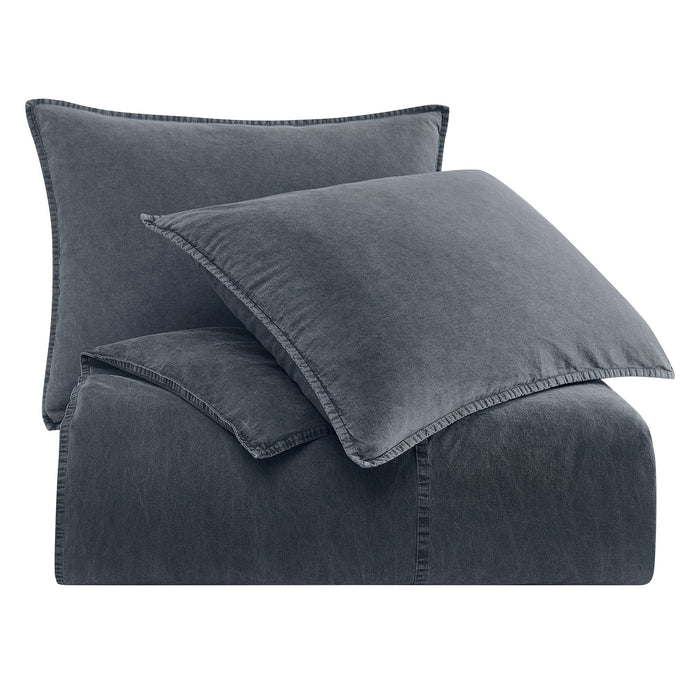 Stonewashed Cotton Canvas Duvet Cover Set Duvet Cover