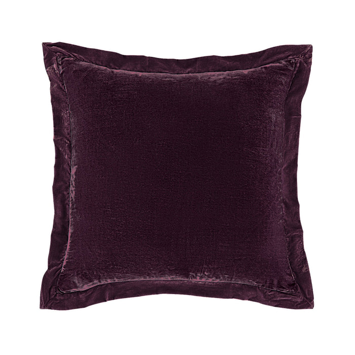 Stella Faux Silk Velvet Flanged Euro Sham Dark Violet Euro Sham