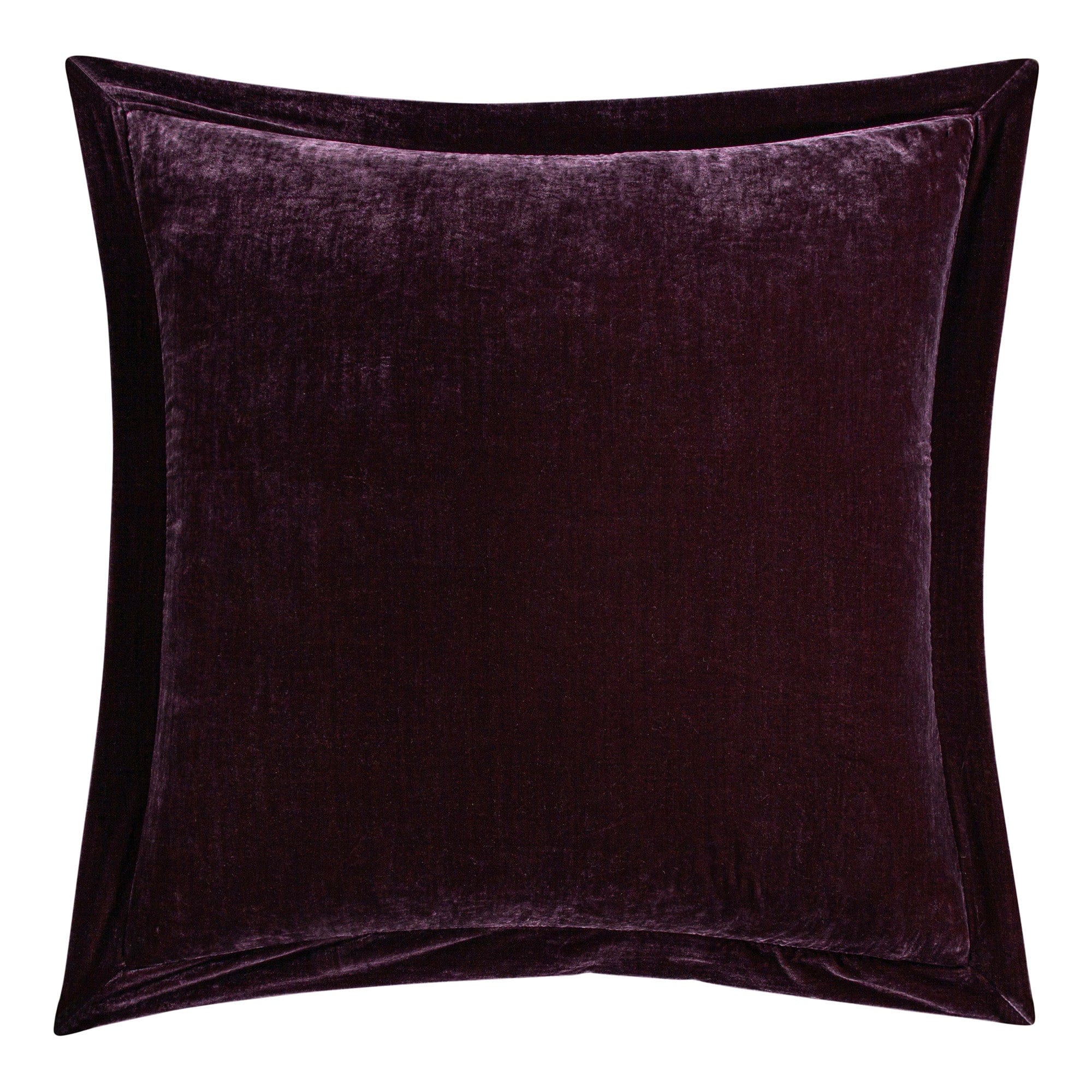 Stella Faux Silk Velvet Flanged Euro Sham Dark Violet Euro Sham