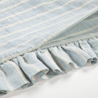 Larkspur 100% Linen Prairie Stripe Ruffled Euro Sham Euro Sham