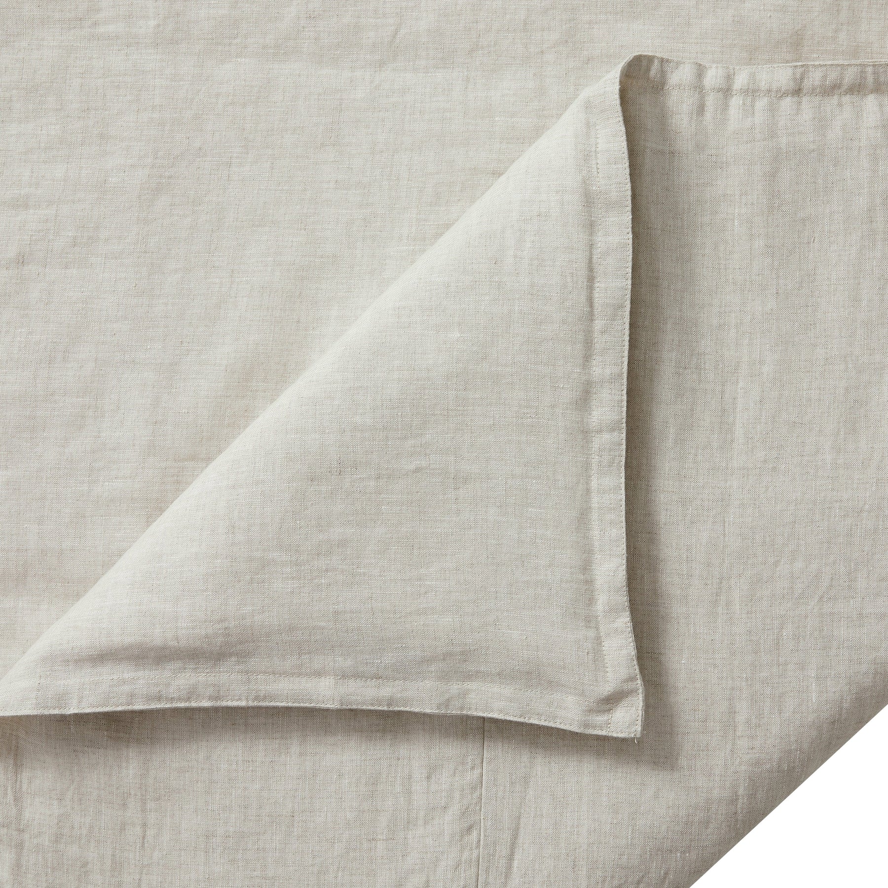 Close-up of natural European flax linen fabric