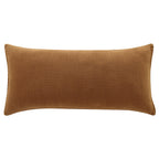 Woven Suede Lumbar Pillow Hazel Brown Leather Pillow