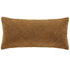 Woven Suede Lumbar Pillow Hazel Brown Leather Pillow