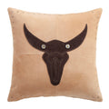 Rustic Longhorn Leather Pillow Leather Pillow