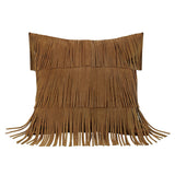 Western Suede Fringed Pillow Leather Pillow