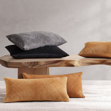 Woven Suede Lumbar Pillow Leather Pillow