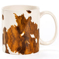 Elsa Cowhide Mug, Brown, Set of 4, 4 MOQ Mug
