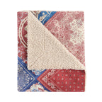 Patchwork Bandana Teddy-Backed Throw