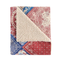 Patchwork Bandana Teddy-Backed Throw