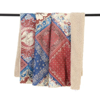 Patchwork Bandana Teddy-Backed Throw