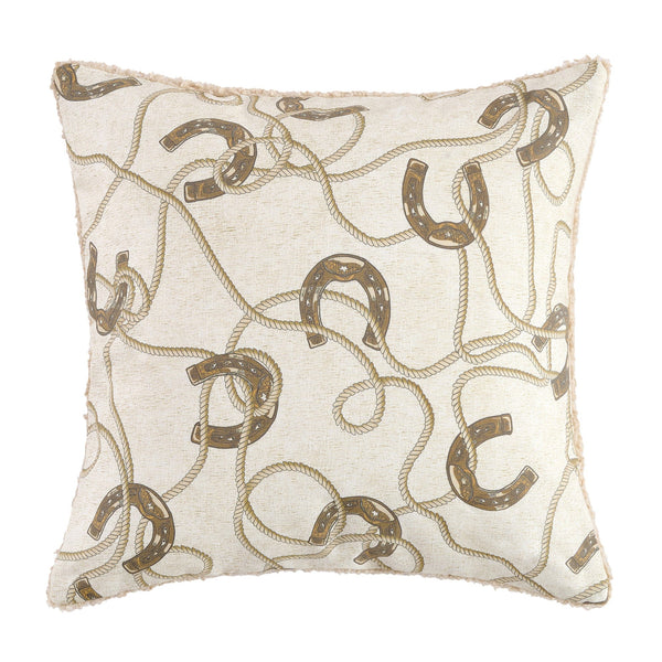 Pierre Equestrian Cotton Sateen Teddy-Backed Pillow