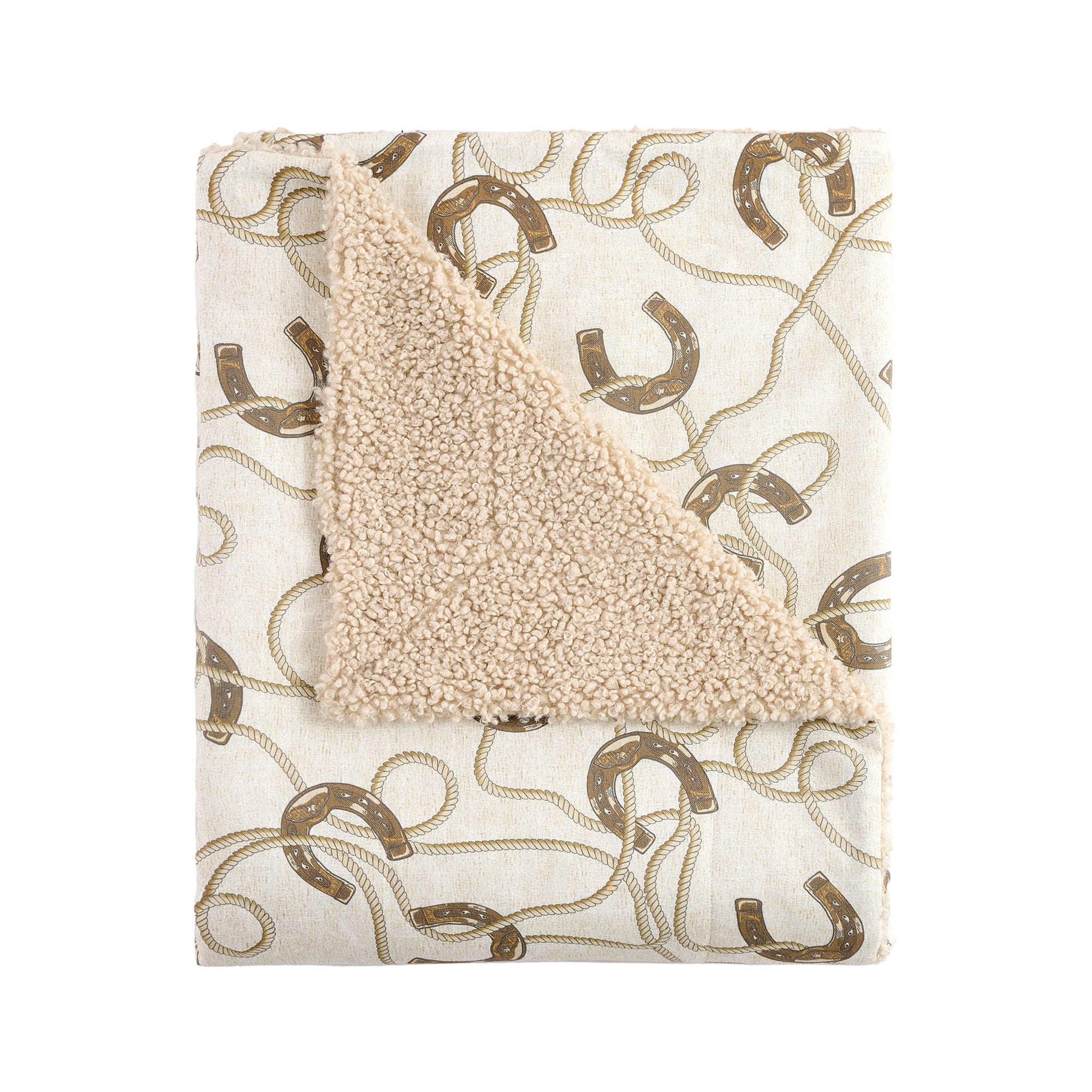 Pierre Horseshoes Teddy-Backed Throw