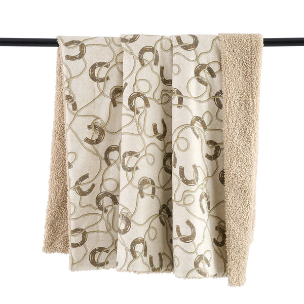 Pierre Equestrian Cotton Sateen Teddy-Backed Throw